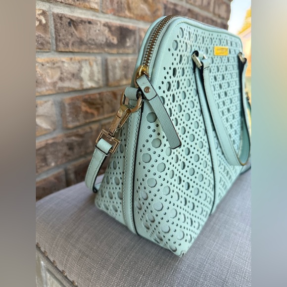Kate Spade♠️Rachelle Newbury Lane Eyelet Satchel Grace Blue - Picture 3 of 10